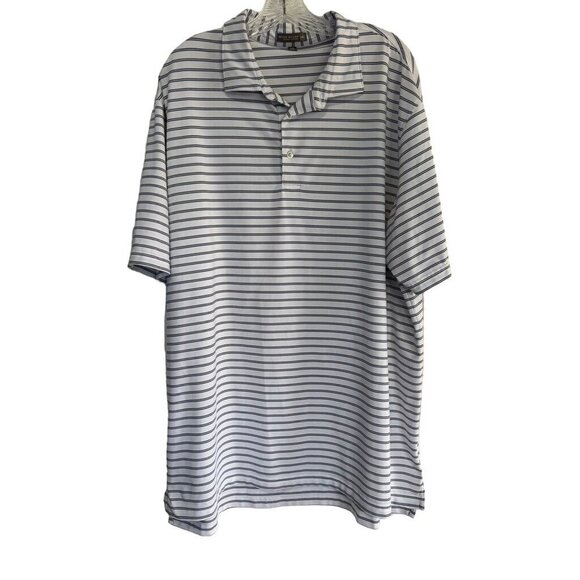 Peter Millar Summer Comfort Short Sleeved Striped Polo Shirt Men's Size XXL - Picture 1 of 6